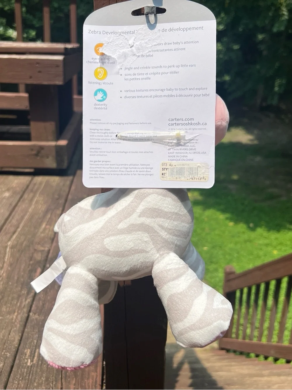 Carter's Zebra Developmental Toy Kidcore Plush,Eye Tracking,Listening, 11